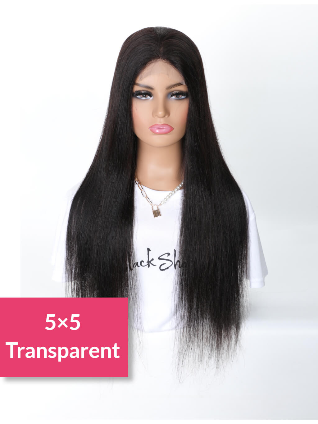 5x5 transparent lace closure wig straight hair 1