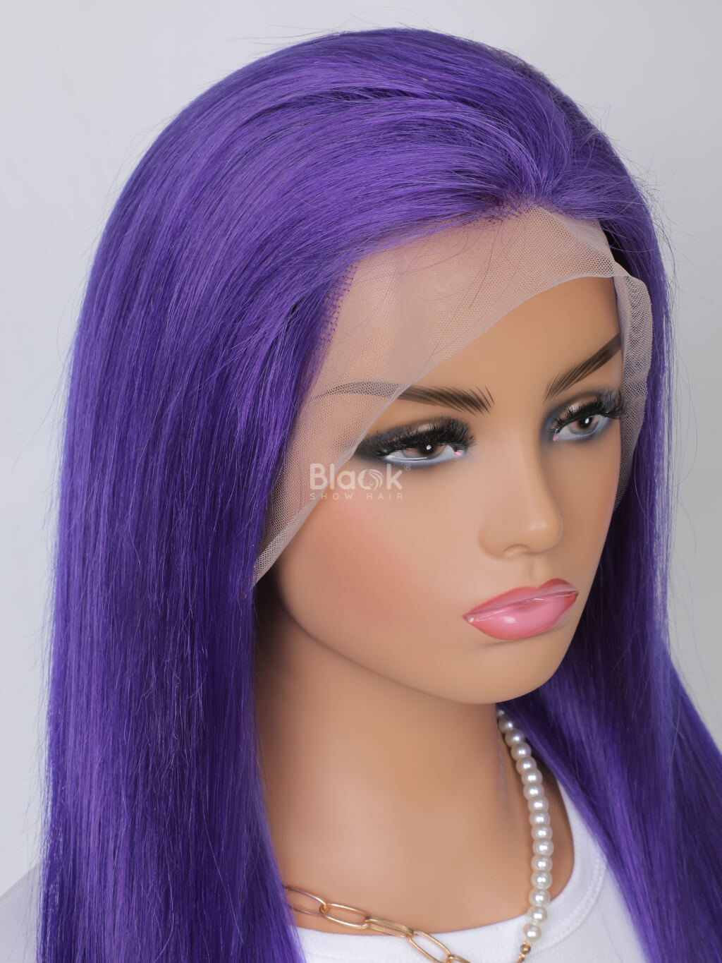 blue transparent lace 13x4 frontal wig straight hair 3