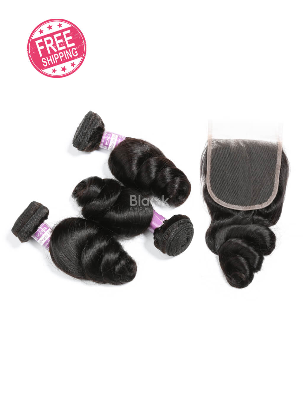loose wave bundles with closure 4x4 peruvian hair