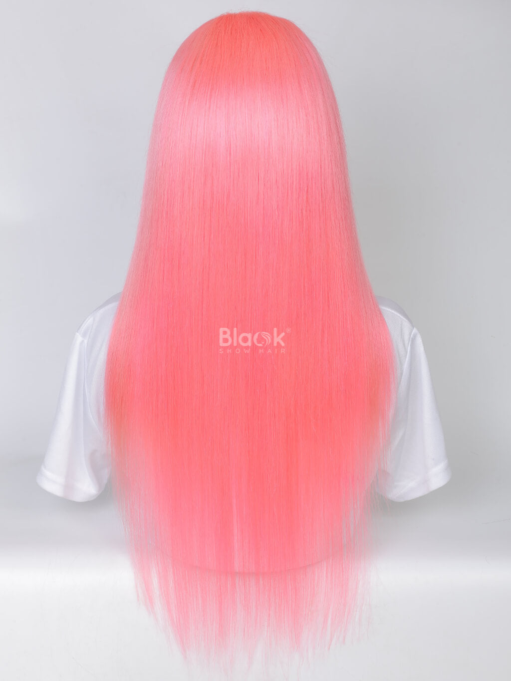 pink human hair 13x4 transparent lace wig straight hair 3