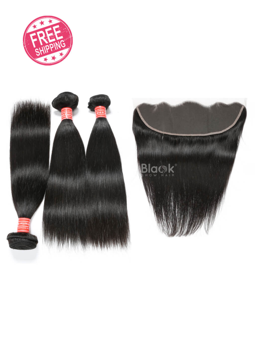 straight bundles with frontal 13x4 brazilian hair