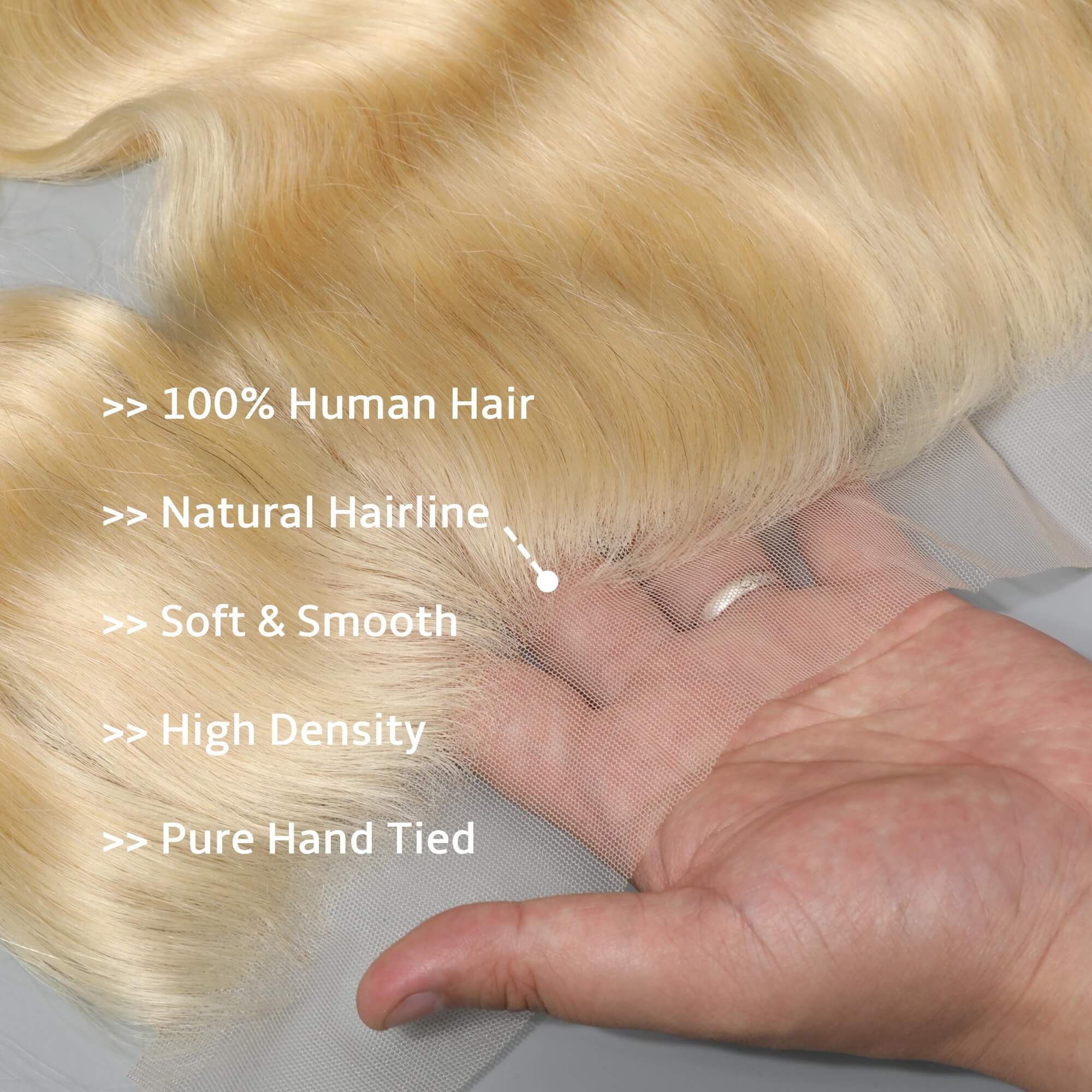 613 blonde body wave human hair lace frontal 3