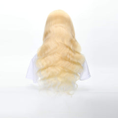 613 blonde body wave transparent lace frontal wig 2