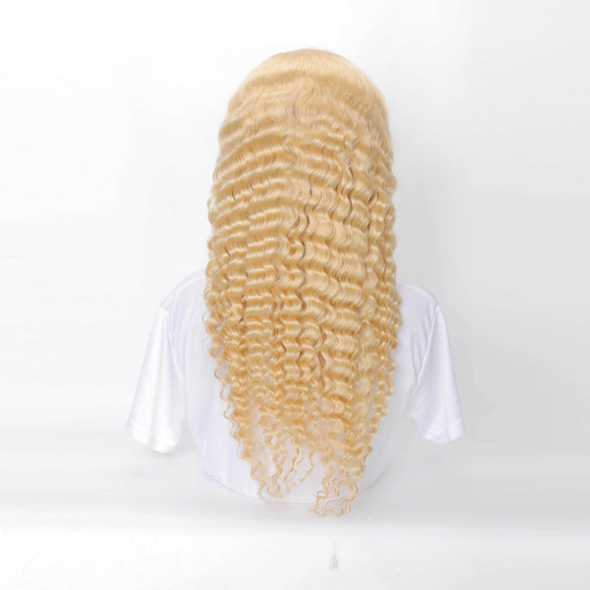 613 blonde deep wave transparent lace frontal wig 2