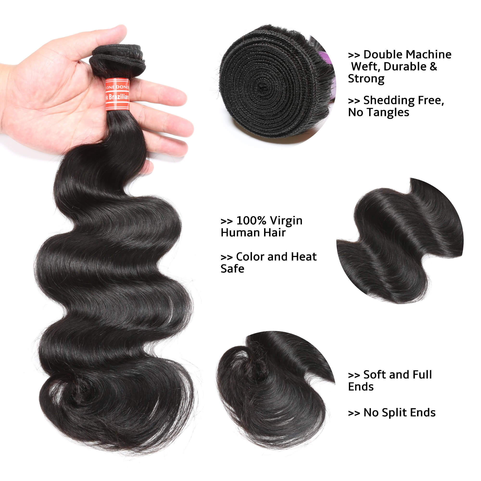 body wave human hair bundles 1 bundle 6