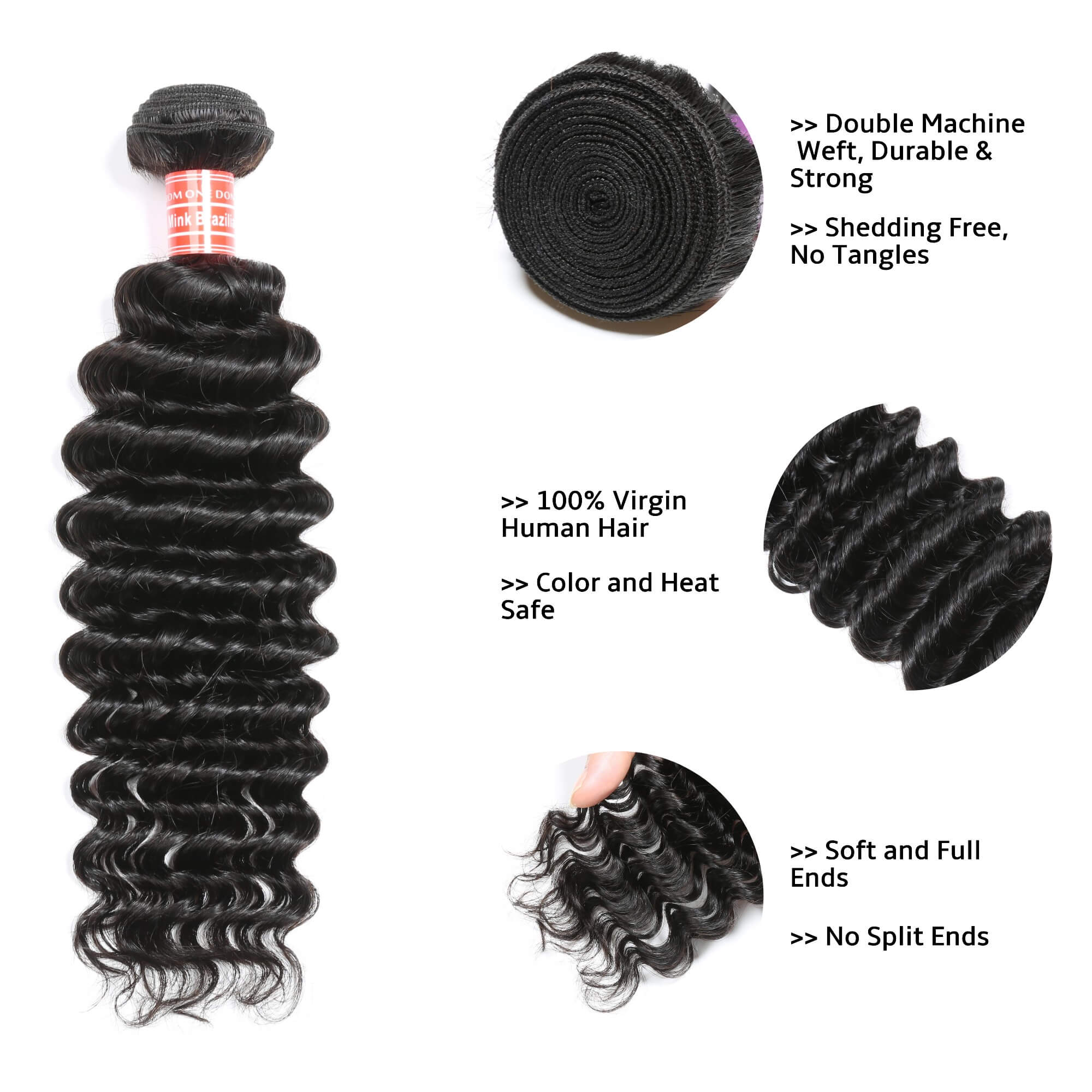 deep wave human hair bundles 1 bundle 7
