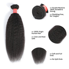 kinky straight human hair bundles 1 bundle 2