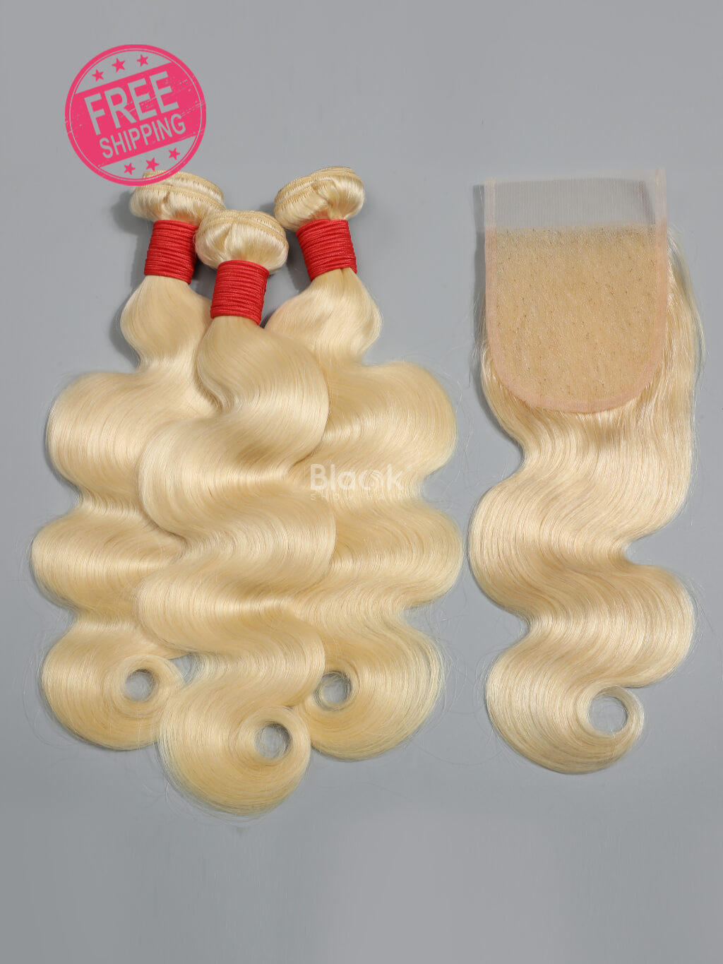 613 blonde hair bundles with closure body wave