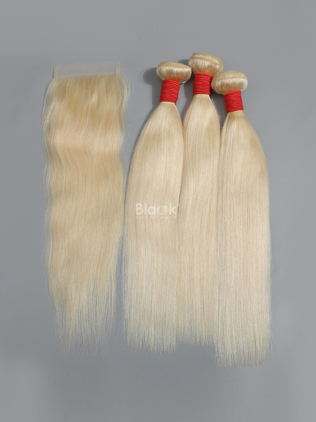 613 blonde hair bundles with closure straight hair 2