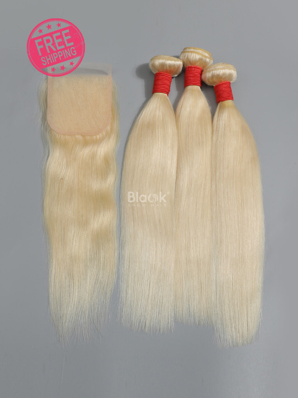 613 blonde hair bundles with closure straight hair