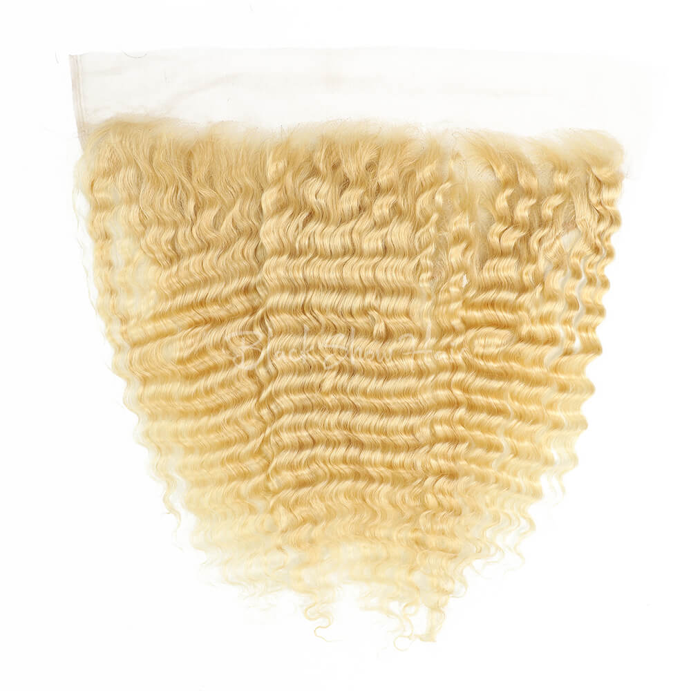 Blonde Hair Deep Wave Transparent Lace Frontal