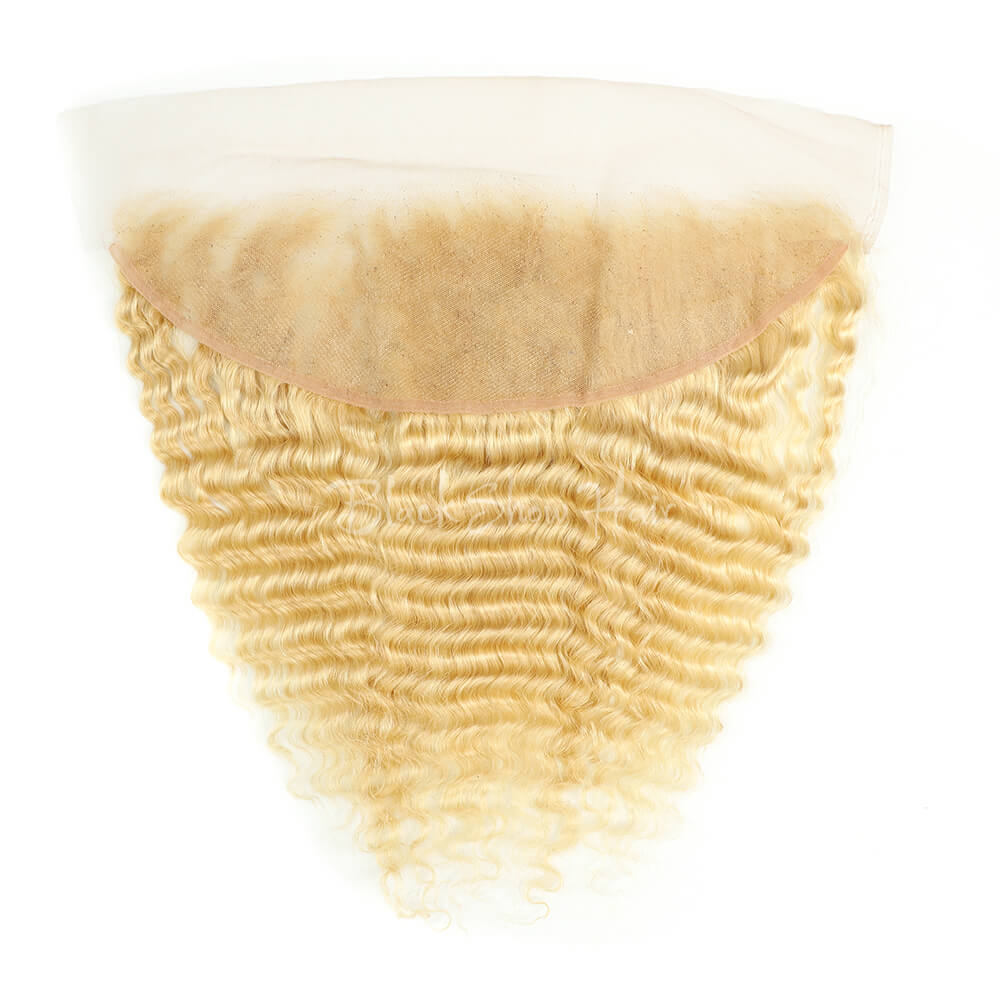 Blonde Hair Deep Wave Transparent Lace Frontal