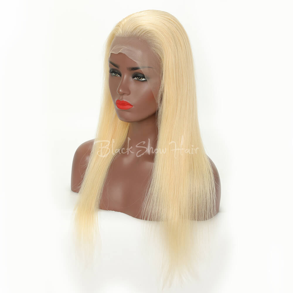 613 blonde hair full lace wig straight style - Black Show Hair