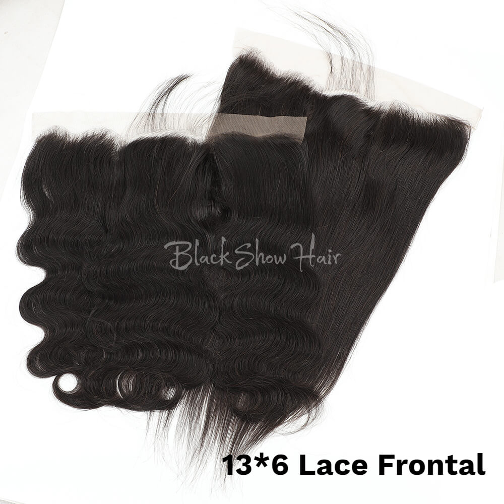 Black Show Hair 13-6 lace frontal natural color virgin human hair