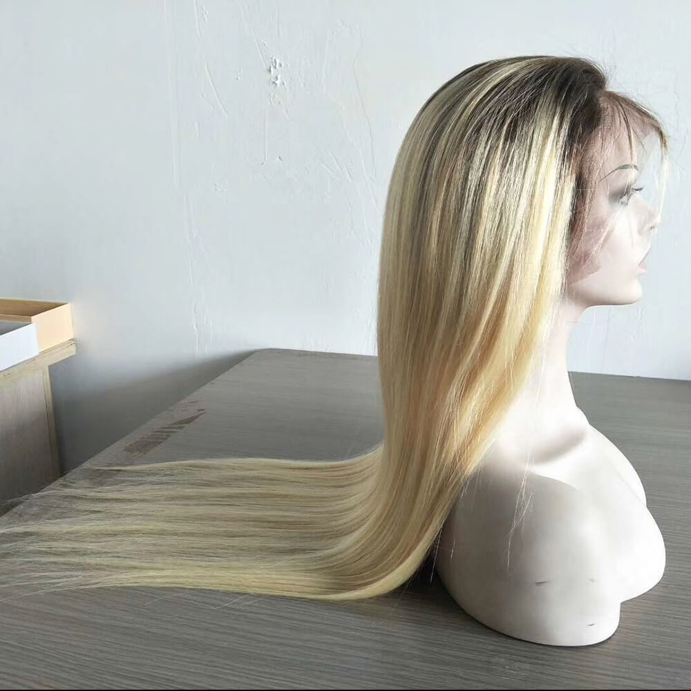 T1B/613 Omber Straight Hair 4*4 Lace Front Wigs - Black Show Hair