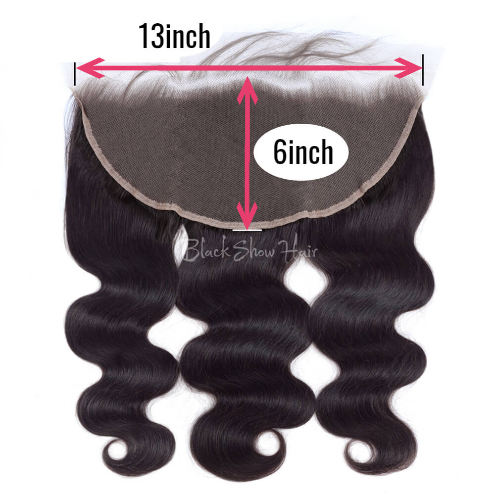 Black Show Hair straight 13-6 lace frontal natural color virgin hair