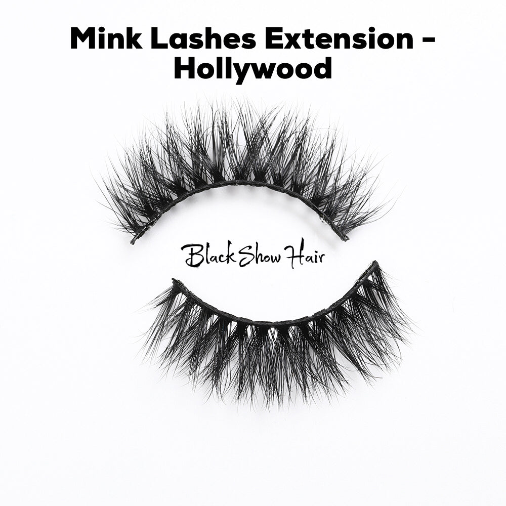 3D Mink Lashes Extension - Hollywood - Black Show Hair