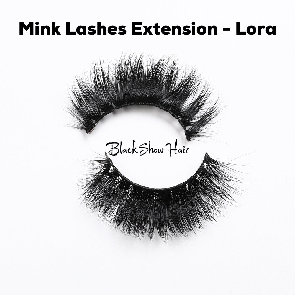 3D Mink Lashes Extension - Lora - Black Show Hair