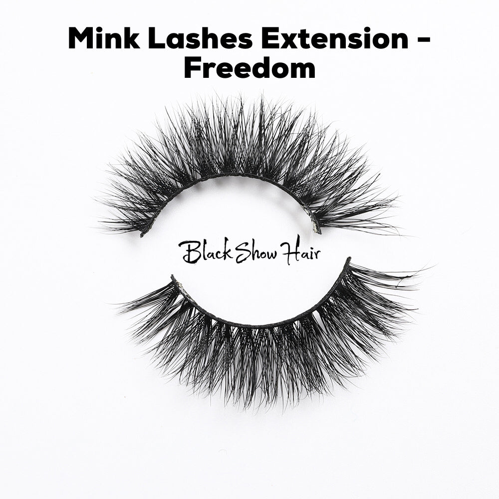 3D Mink Lashes Extension - Freedom - Black Show Hair
