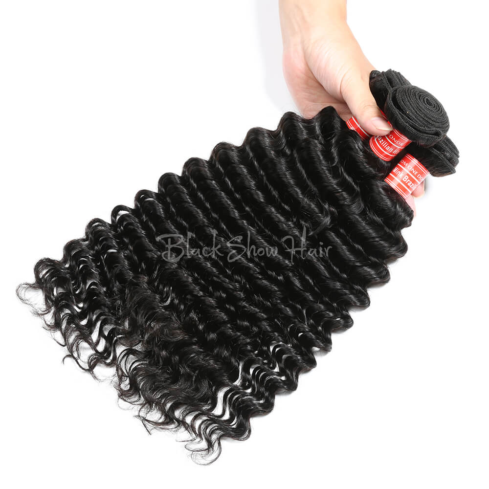 Mink Brazilian Deep Wave Hair Extensions - Black Show Hair