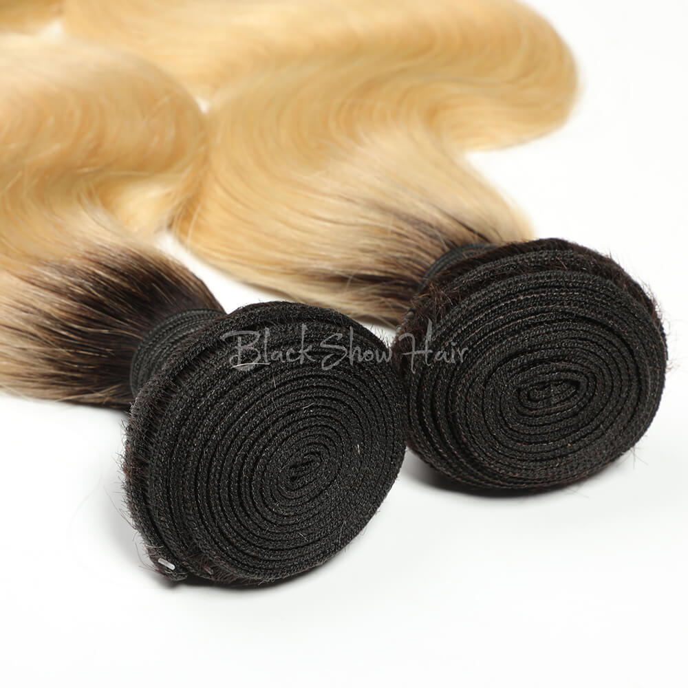 T1b/613 Ombre Blonde Hair Bundle Body Wave - Black Show Hair