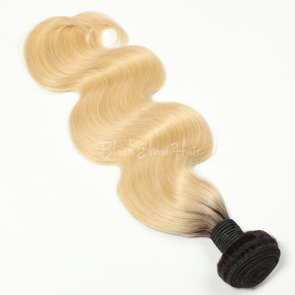 T1b/613 Ombre Blonde Hair Bundle Body Wave - Black Show Hair