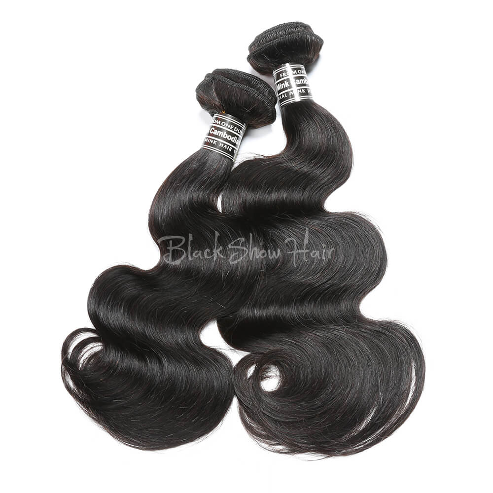 Virgin Cambodian Body Wave Hair Bundles - Black Show Hair
