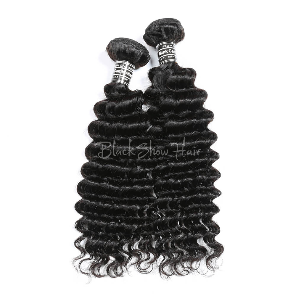 Virgin Cambodian Deep Wave Hair Bundles - Black Show Hair