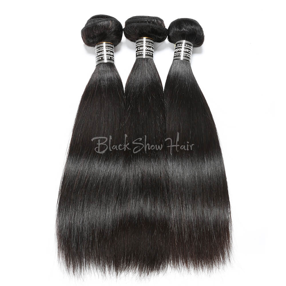 Virgin Cambodian Straight Hair Bundles - Black Show Hair