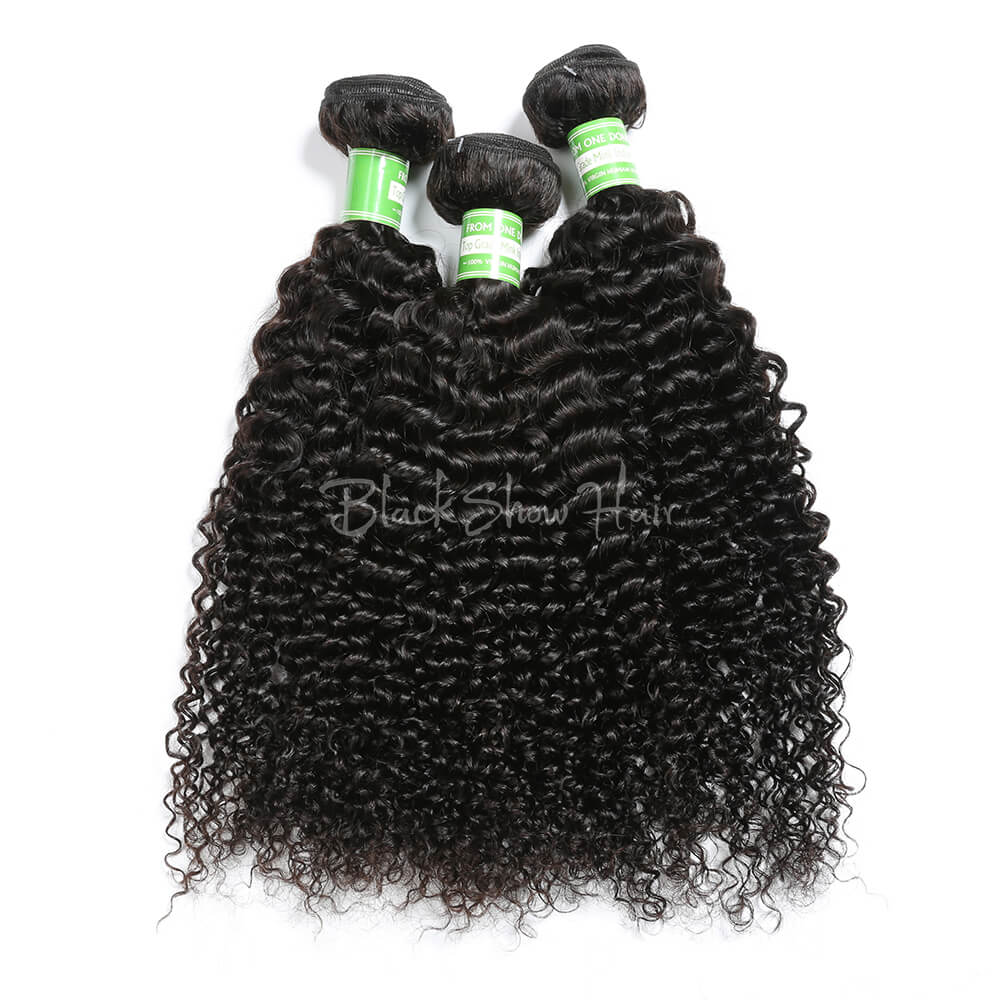 Virgin Indian Jerry Curly Hair Bundles - Black Show Hair