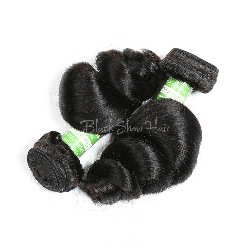 Virgin Indian Loose Wave Hair Bundles - Black Show Hair