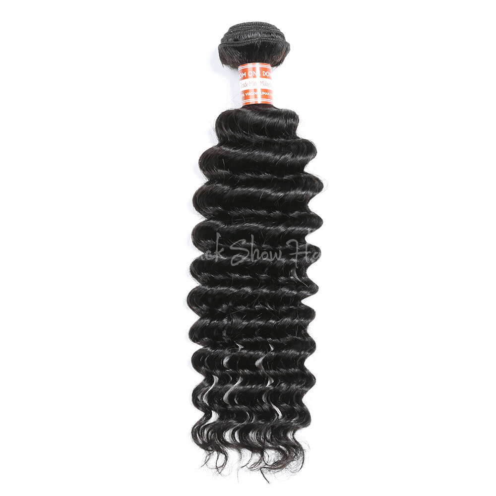 Virgin Malaysian Deep Wave Hair Bundle - Black Show Hair