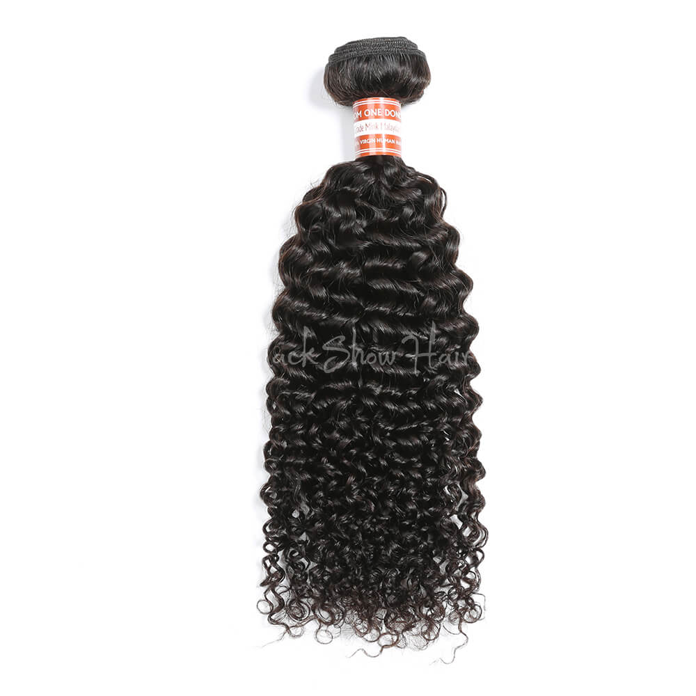 Virgin Malaysian Jerry Curly Hair Bundle - Black Show Hair