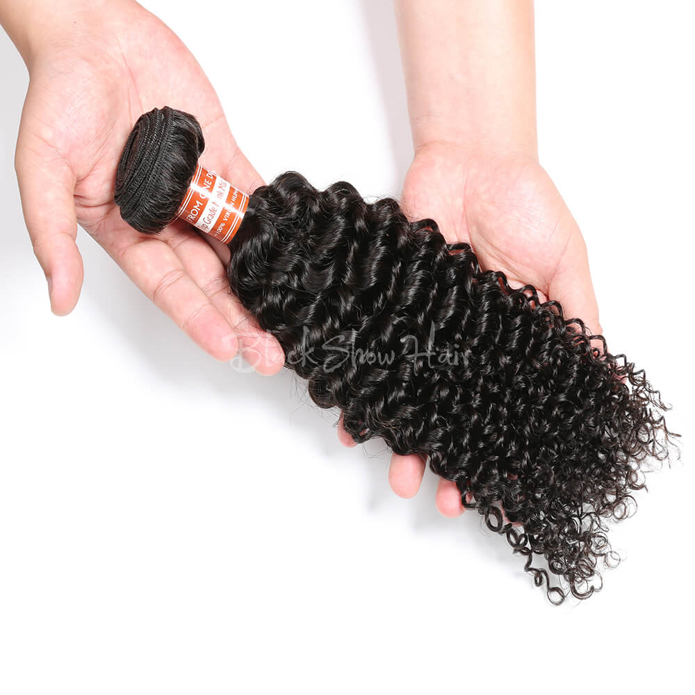 Virgin Malaysian Jerry Curly Hair Bundle - Black Show Hair