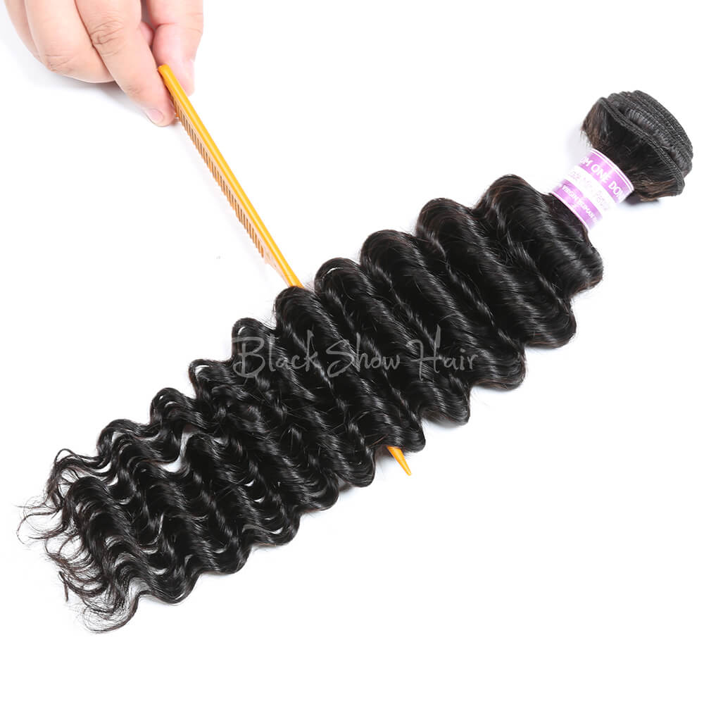 Virgin Peruvian Deep Wave Hair Bundles - Black Show Hair