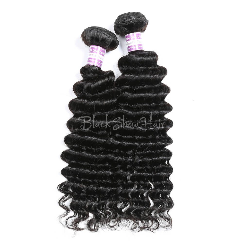 Virgin Peruvian Deep Wave Hair Bundles - Black Show Hair