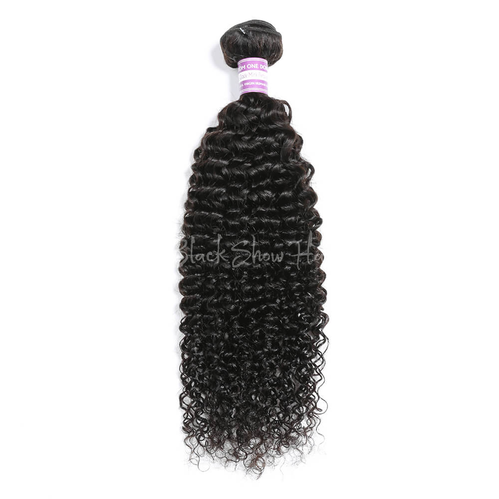 Virgin Peruvian Jerry Curly Hair Bundles - Black Show Hair