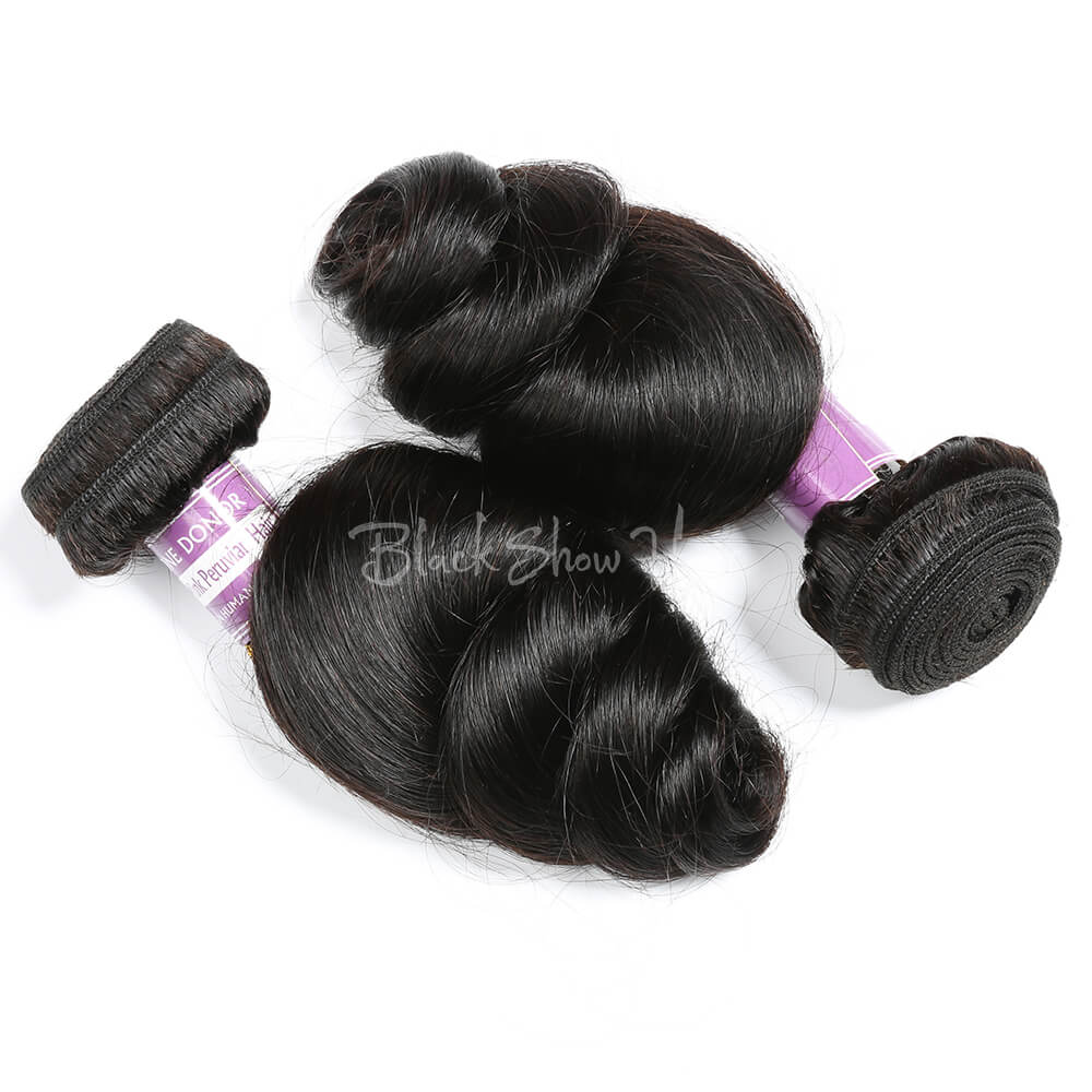 Virgin Peruvian Loose Wave Hair Bundles - Black Show Hair