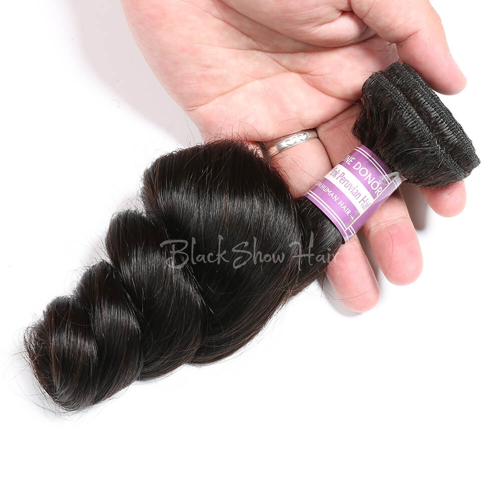 Virgin Peruvian Loose Wave Hair Bundles - Black Show Hair