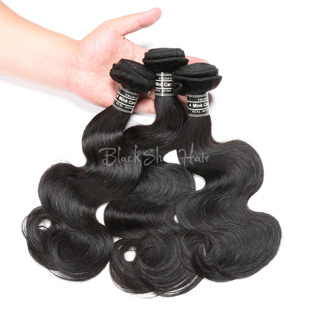Virgin Cambodian Body Wave Hair Bundles - Black Show Hair