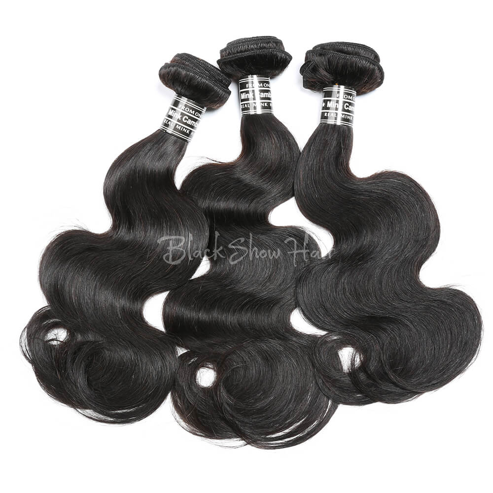 Virgin Cambodian Body Wave Hair Bundles - Black Show Hair