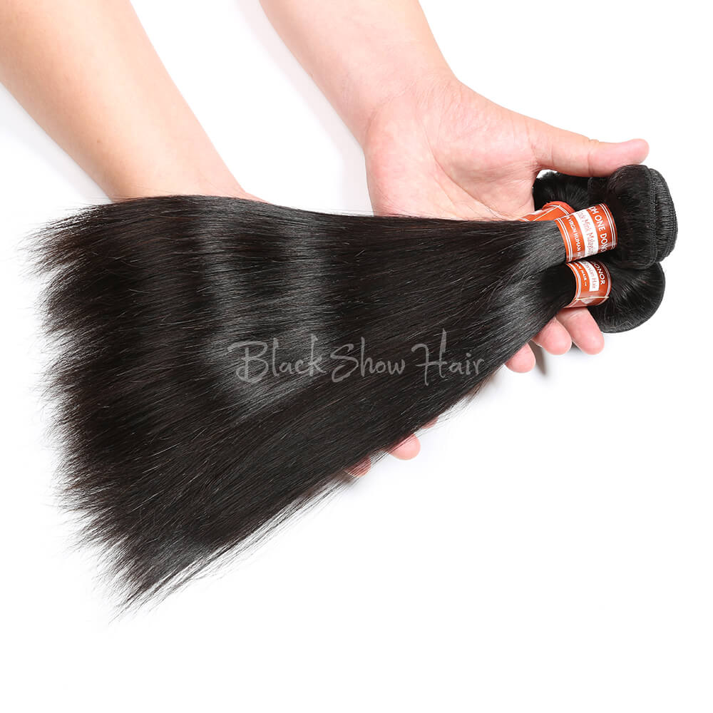 Virgin Malaysian Straight Hair Bundle - Black Show Hair