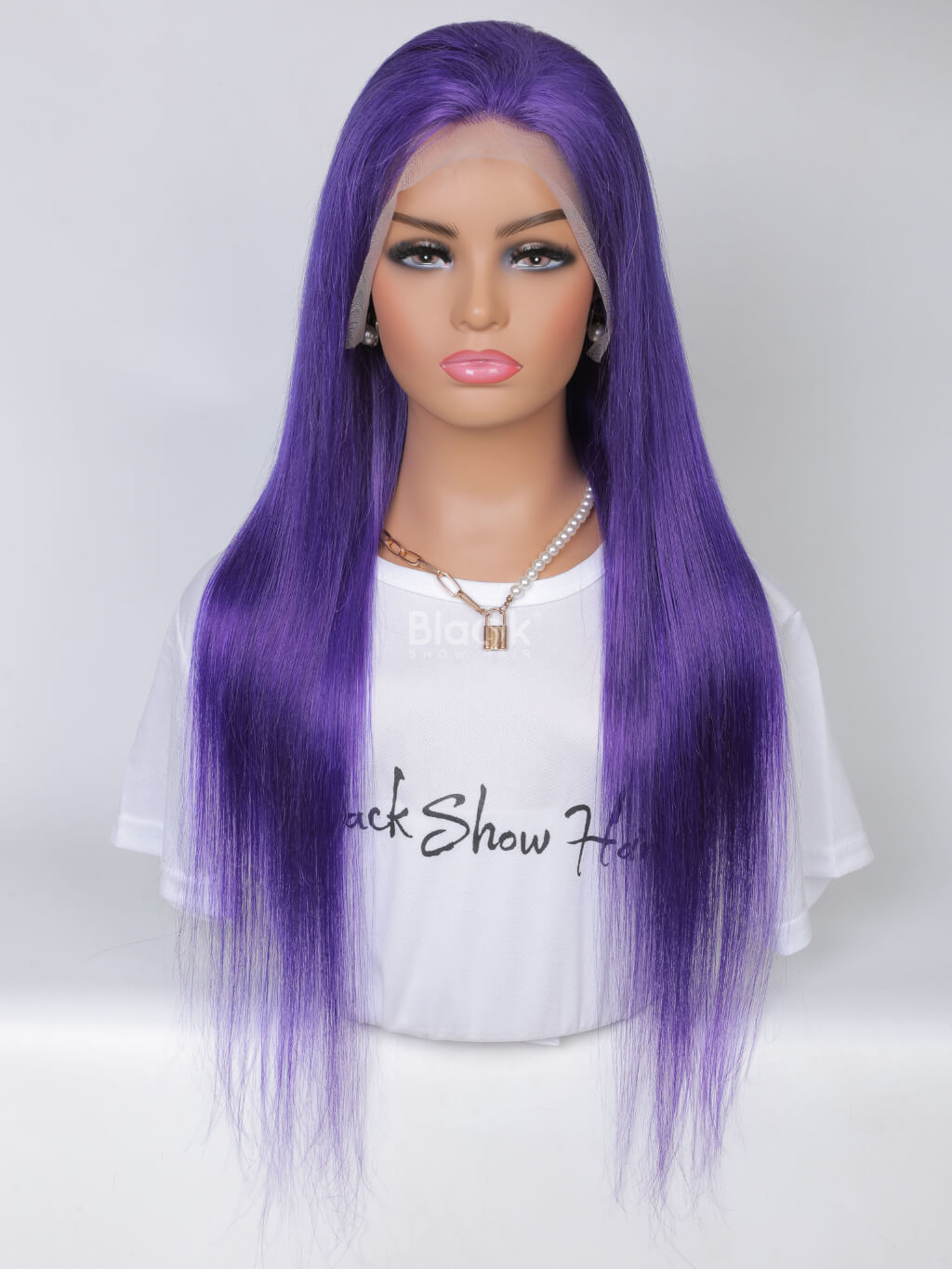 blue transparent lace 13x4 frontal wig straight hair 2
