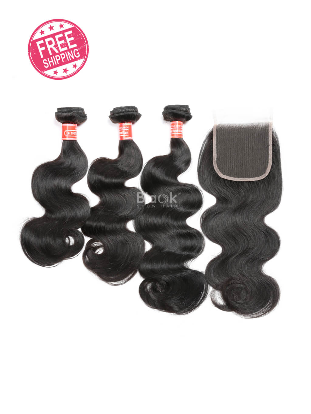 body wave bundles with closure 4x4 mink brazilian hair