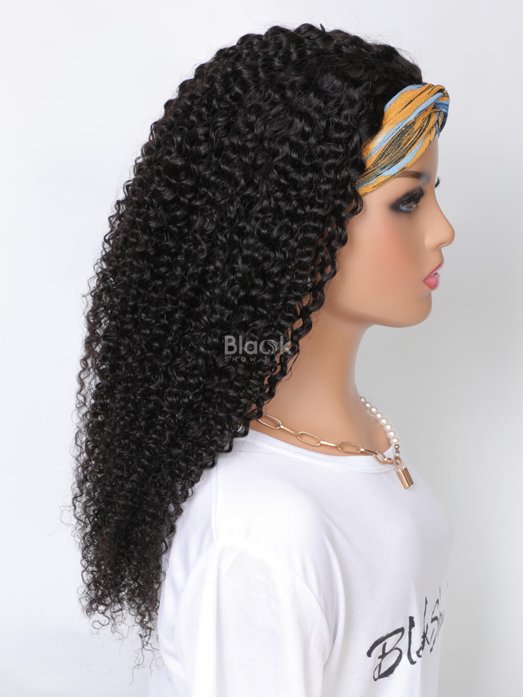 curly hair headband wig