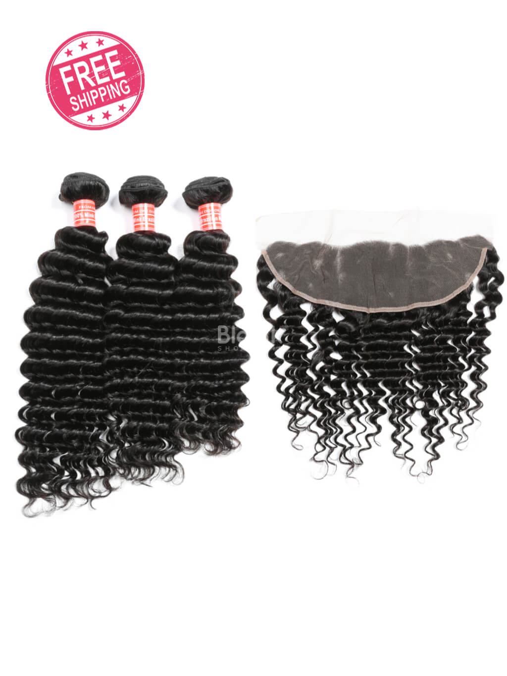 deep wave bundles with frontal 13x4 brazilian hair