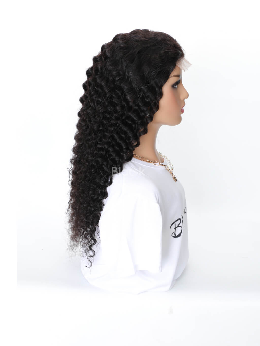 Real Human Hair Deep Wave Transparent Lace 4x4 Closure Wigs - Black Show  Hair