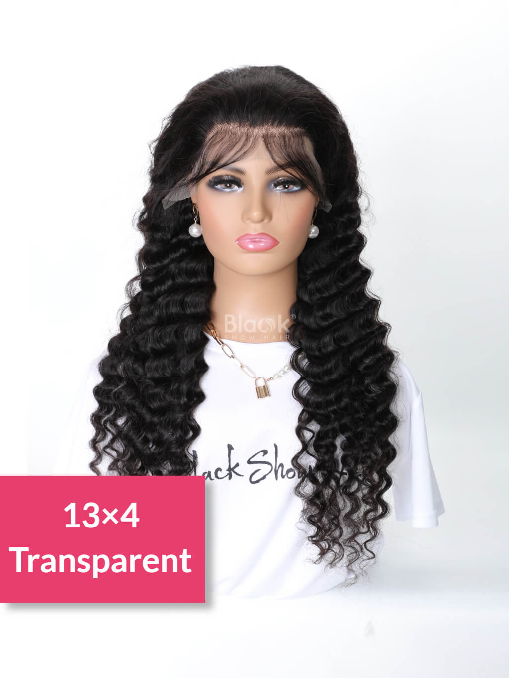 deep wave transparent lace 13x4 lace frontal wig