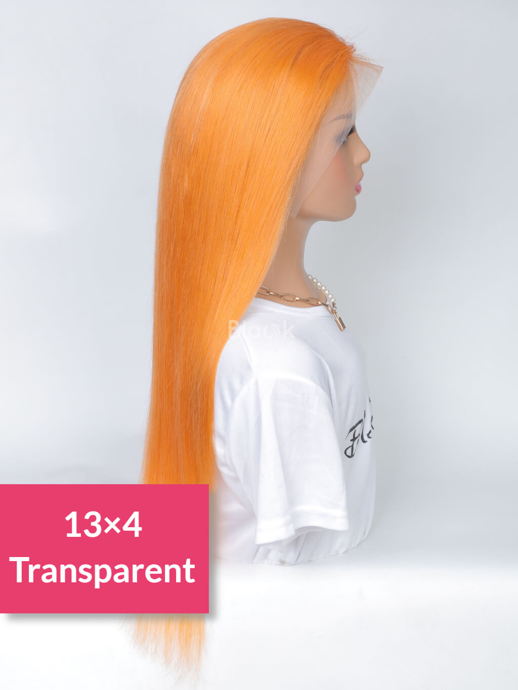 ginger orange 13x4 transparent lace frontal wig straight hair