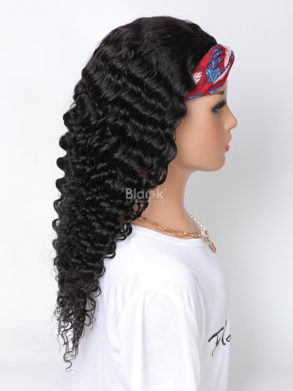 headband wig deep wave hair
